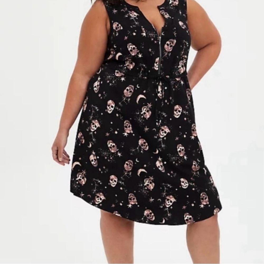 COOL - Torrid Skull Moon Star Sleeveless Drawstring Dress size 3